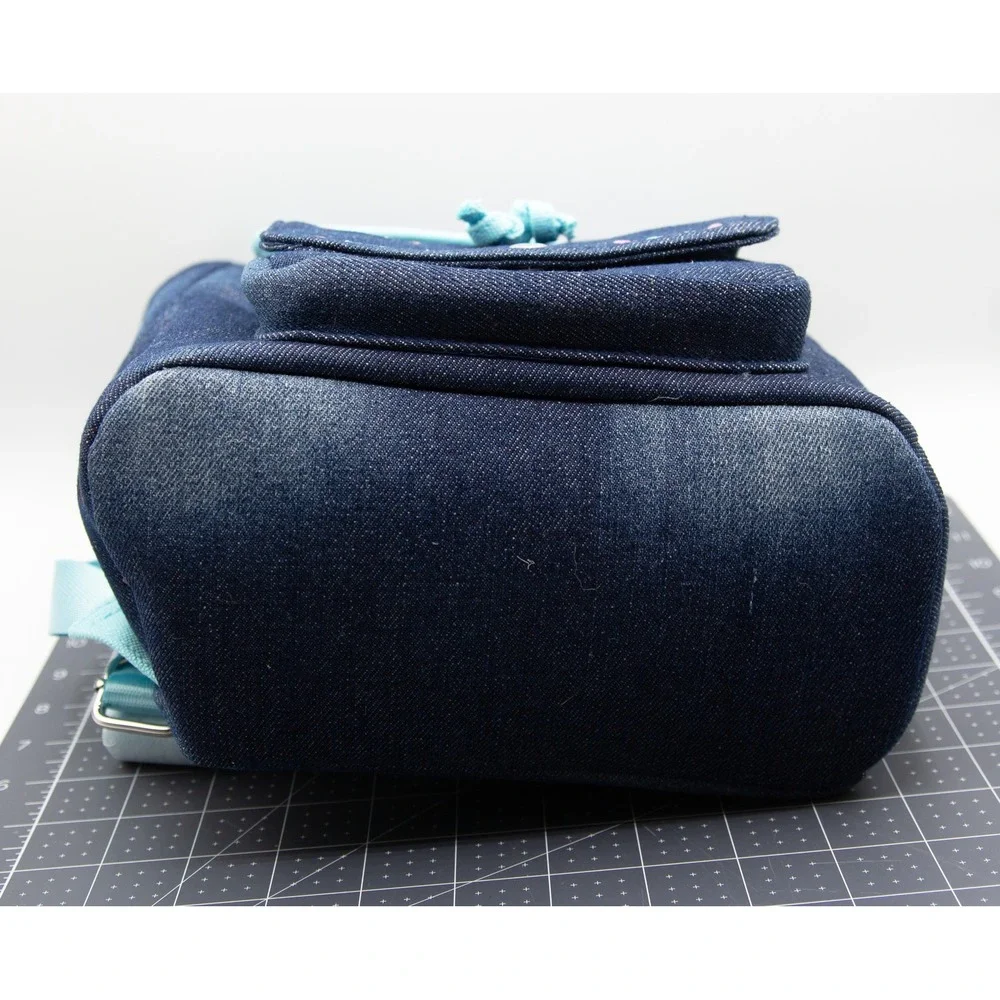 Disney Loungefly Stitch‎ Denim Mini Backpack Embroidered Drawstring Bag New